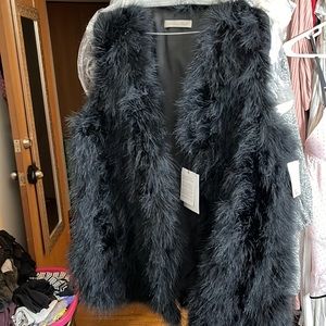 Ostrich fur vest that is so stunning.
